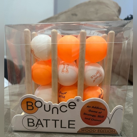 Bounce Battle White Orange Ping Pong Ball Family Game Night Set Toy - Picture 1 of 5